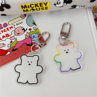 Transparent Fondant Bear Acrylic Hanging Chain Keychain airpods Cover Pendant
