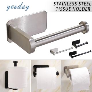 Self Adhesive Toilet Paper Holder Toilet Roll Stick on Wall Stainless Steel for Bathroom Kitchen