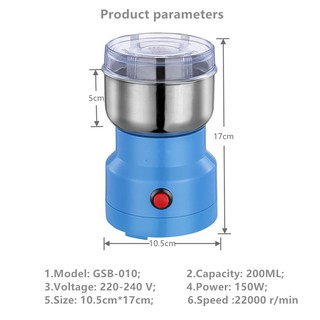Coffee Grinder Food Processor Blender Electric Peanut Rice Spice Bean Smash Machine Grinding Maker Milling For Baby Multifunctional Cooking Mixer Mini Portable Powder Mill (8)