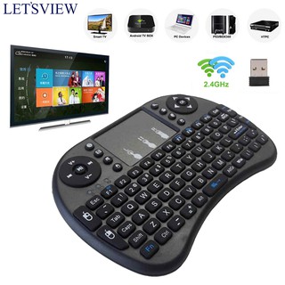 Letsview Portable Mini USB Wireless Keyboard Touchpad Air Mouse Fly Mouse Remote Control (Black)