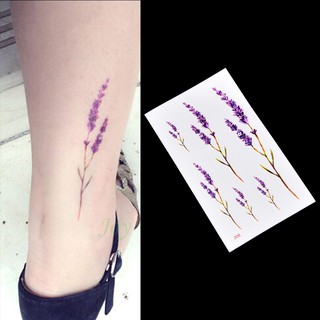 New Fake Temporary Tattoo Sticker Lavender Arm Body Waterproof Women Art