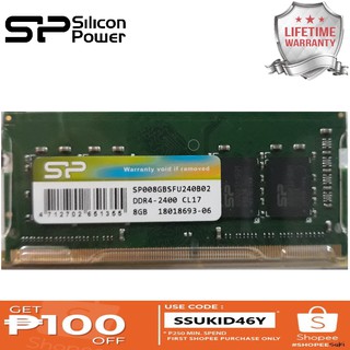 Silicon Power 8GB 2400Mhz DDR4 NonECC CL17 SODIMM Laptop RAM