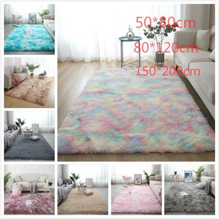 80*120cm Tie-dyed Carpet Super Plush Carpet Soft Art Rug Floor Bedroom Mat Fluffy Carpet