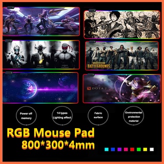 RGB Computer Mousepad ONE PIECE Lol Starry Sky 80x30 Backlight Keyboard Cover Keyboard Mause LED Gaming Mouse Pad