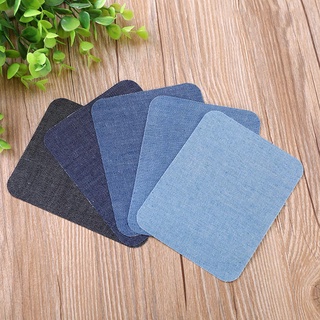 20pcs 5 Color DIY Ironing Denim Fabric Patch Clothing P5Y7 Kit Repair Jeans A0R8