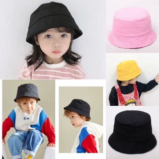 Fashion plain casual cap Bucket hat For kids(3-8Y) unisex