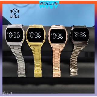 ⊙Casio LED Touch Screen Watch Unisex Waterproof Digital Watch Fashion Steel Band Square Relo Watch