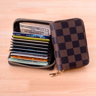【Ready Stocks】Credit Card Wallet Card Holder Wallet Women Men atm ID Card Case Coin Purse Leather Zip Wallets