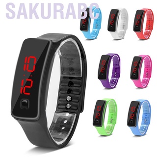Sakurabc LED Watch Sports Silicone Strap Digital 12-Hour Dial Electronic Display Wristwatch (7)