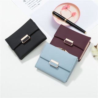 Wallets Prettyzys New Ladies' Purse Korean Style Fashion Simple Tri-Fold Clip Women's Short Wallet