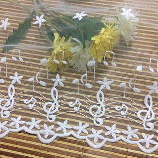 New 1 yard 35cm Delicate Embroidered Fabric Flower Tulle Lace Trim Sewing DIY (2)