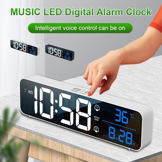 Digital Clock LED Clock Digital Wall Clock LED Wall Clock Music LED Digital Alarm Clock Clock With USB Charging Port Bedside Clock with Big LED Bedside Clock