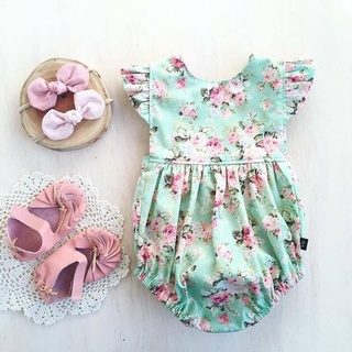 Summer Infant Baby Girl Flower Ruffle Romper Bodysuit Jumpsuit Outfit Clothes