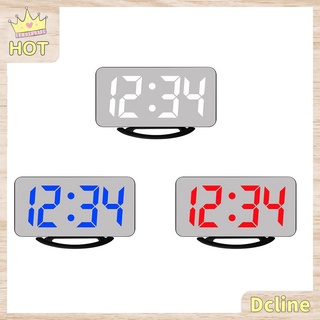 2021 NEW Mirror Alarm Clock LED Clock Snooze Time Display Digital Dual USB Despertador