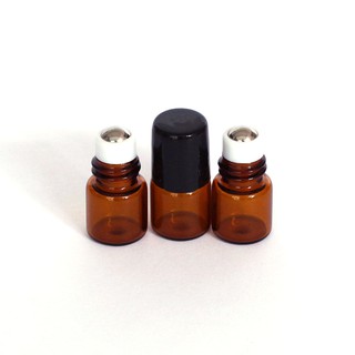 ▲10 Pcs 1ml Empty Brown Glass Bottle Roller Ball Essential Oil Liquid Container (1)