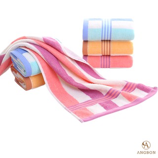 Angbon Face Towel Stripe Design Cotton Highly Absorbent Face Towel 35*75 Cm