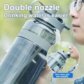 2L Water Bottle Free Strap Lid & Drinking Straw and Motivational Time Marker Sport Outdoor Fitness