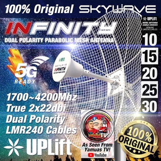 UPLift SkyWave Infinity Parabolic Grid Mesh Hyperbolic Antenna 5G-Ready Wifi Internet LMR240 Cable