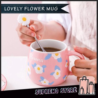 Lovely Flower Design Ceramic Coffee Mug