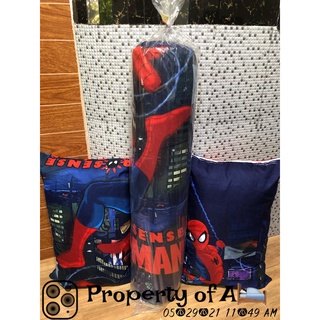 2 Pillows and 1 Bolster/Hotdog Pillows Spiderman Design