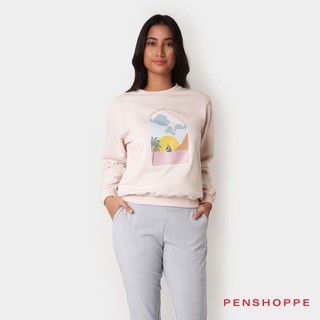 Penshoppe Women's Golden Days Relaxed Fit Pullover (Taupe)