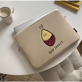 ﹍❆✼Korean ins niche design roasted sweet potato embroidery iPad tablet bag laptop bag