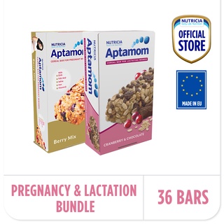 Nutricia Aptamom Prenatal & Postnatal Cereal Bar - 1 Month Bundle Pack of 2 (36 bars x 40g)