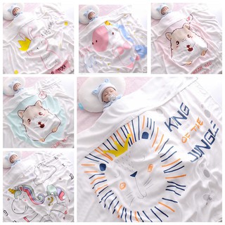NewBorn Sleep Blanket 100% Cotton Baby Receiving Blanket Muslin Blanket Wrap Cotton Gauze 110*110cm Unicorn Design