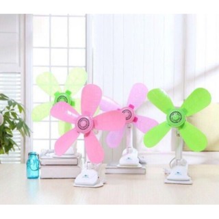NEW LX-307 PORTABLE FASHIONABLE ELECTRIC MINI CLIP FAN with 5 LEAVES FAN