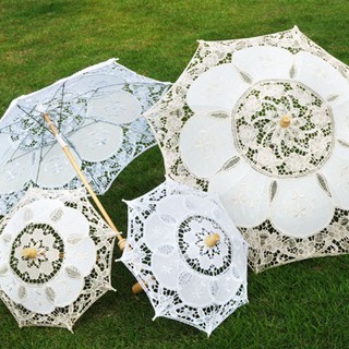 [COD]Vintage Bridal Lace Umbrella Women Parasol Sun Umbrella Decoration for Wedding