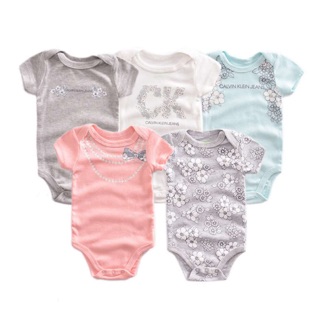 Little Angels 5PC Newborn Infant Baby Cotton Bodysuit Onesies Infant Romper Jumpsuit