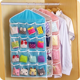 16 Grid Hanging Bag Socks/Underwear Storage Organizer