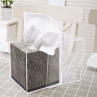 Tissue Box Acrylic Transparent Square Tissue Holder .