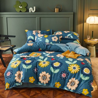 Bedding Set 4 in 1 Single/ Queen/ King Size Pillowcase Bedsheet Duvet Cover Comforter Cover (9)