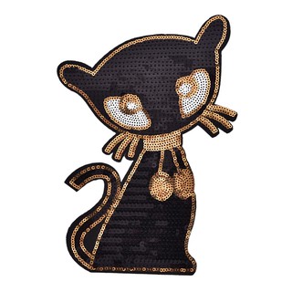 sequins patch sexy pussy cat applique embroidery Iron on patch clothes