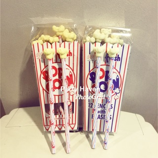 Popcorn pencils w/ erasers (12 pcs/box)