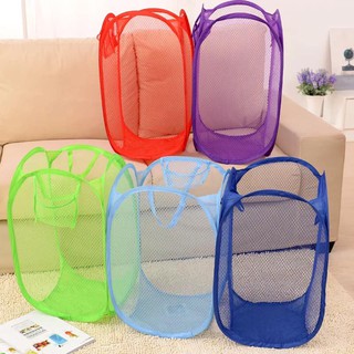 Nylon Fabric Foldable Laundry Basket Random