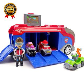 Paw Patrol Bus With Music Car Big Truck Toy Dogs Rescue Team Kids Action Figures Christmas Gifts (1)
