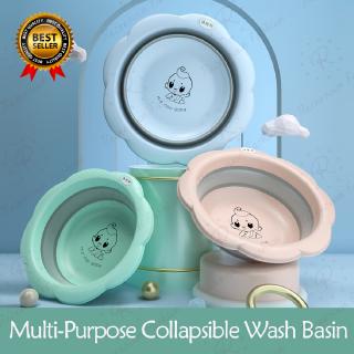 Multi-Purpose Folding Collapsible Wash Basin For Kids And Babies Lightweight Portable Basins