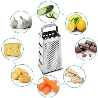 Kitchen Stainless Steel 4-Sided Food Grater Vegetable Cheese Shredder