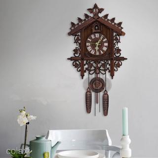[COLAXI] Antique Style Wooden Cuckoo Wall Clock for Bedroom Living Room Office Decoration