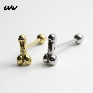 UVW549 1pc 316l Surgical Steel Barbell Cool Design Tongue Piercing Jewelry Fashion Body Jewelry Punk Accessories (1)
