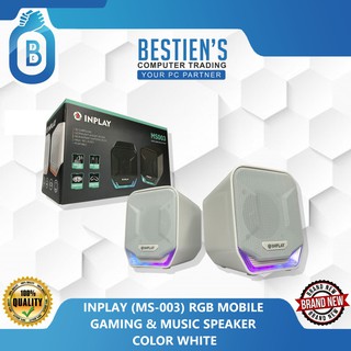 INPLAY (MS-003) RGB MOBILE GAMING & MUSIC SPEAKER, COLOR WHITE