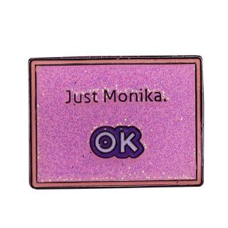 Doki doki literature club just Monika enamel pin pink glitter pop-up window brooch anime game badge