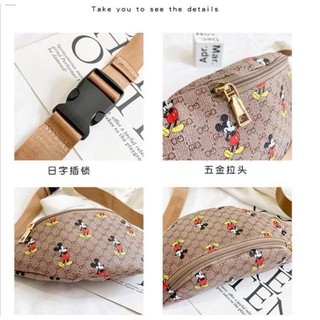 Charms & Twillies❡∏✌Tan Korean fashion Mickey mouse belt bag side bag 2126#ko ko