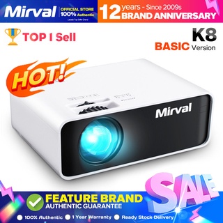 【Best Sale】Mirval K8 Mini LED Portable Projector 2800 Lumens Multi-media HDMI VGA USB TFcard Home