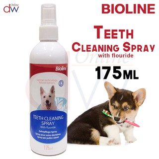 Bioline Teeth Cleaning Spray with Flouride Dog Teeth Cleaning Spray 175ml