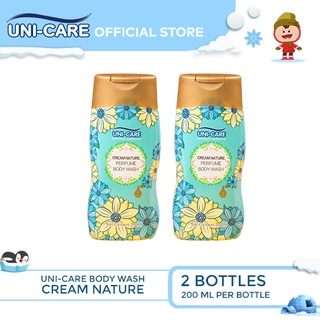Uni-Care Cream Nature Perfume Body Wash 200ml Bottle of 2