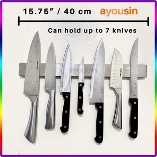 【Available】AYOUSIN 15.75"/ 40 cm Powerful Magnetic Knife Rack Holder Organizer / Adhesive or nail wa