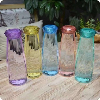 Glass Bottle Tumbler 500ml Creative diamond thick water cup Students cup